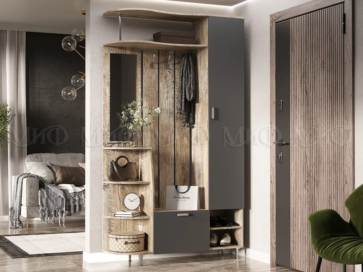 Прихожая Лика-2 (юкон/графит) Прихожая Лика-2 (юкон/графит)