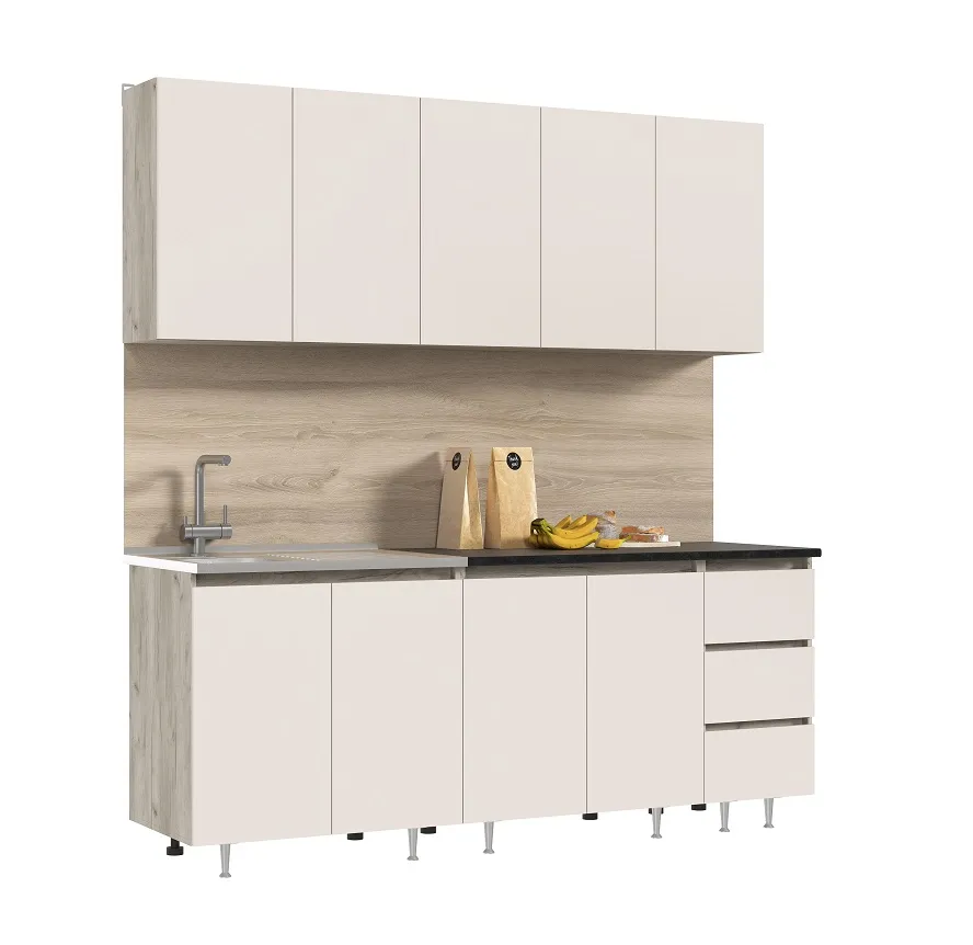 Кухонный гарнитур Челси 2,0 (крафт серый/кашемир)