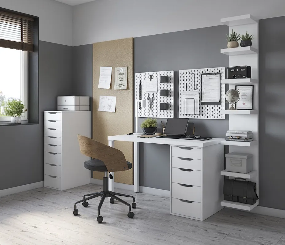 S00432 Ингар 1/5Т стол письменный 120x75x55, белый