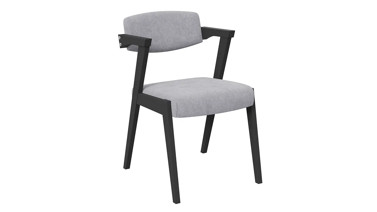 Стул Гонконг 2 - N-242 Черное дерево, тк. №210 Велюр Jercy silver Стул Гонконг 2 - N-242 Черное дерево, тк. №210 Велюр Jercy silver