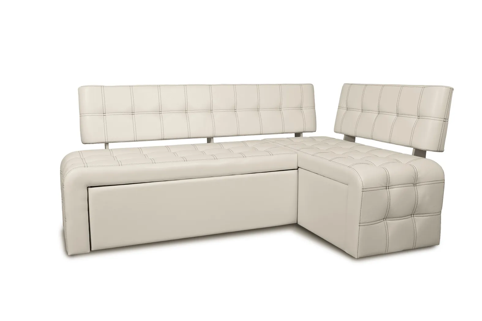 Кухонный диван Прага со спальным местом (кожзам Крем)