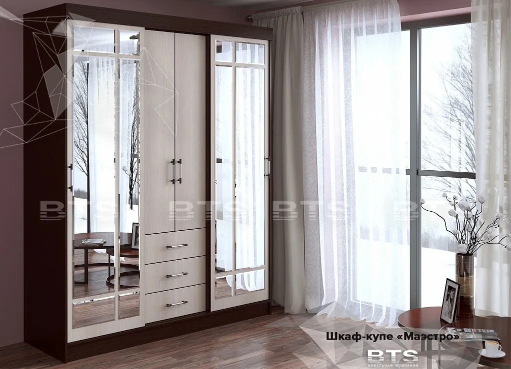 Шкаф-купе Маэстро (венге/лоредо)