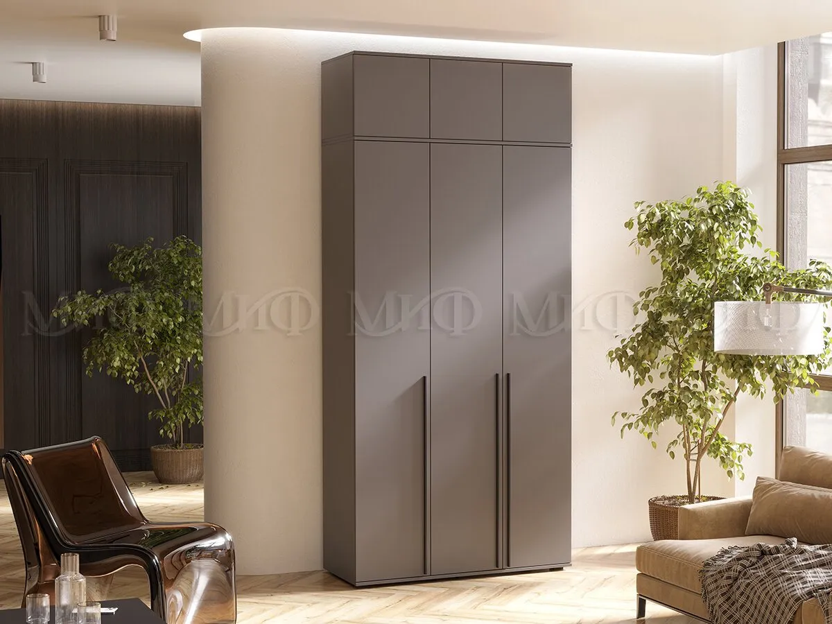 Шкаф Норд 3-х створчатый с антресолью (графит)