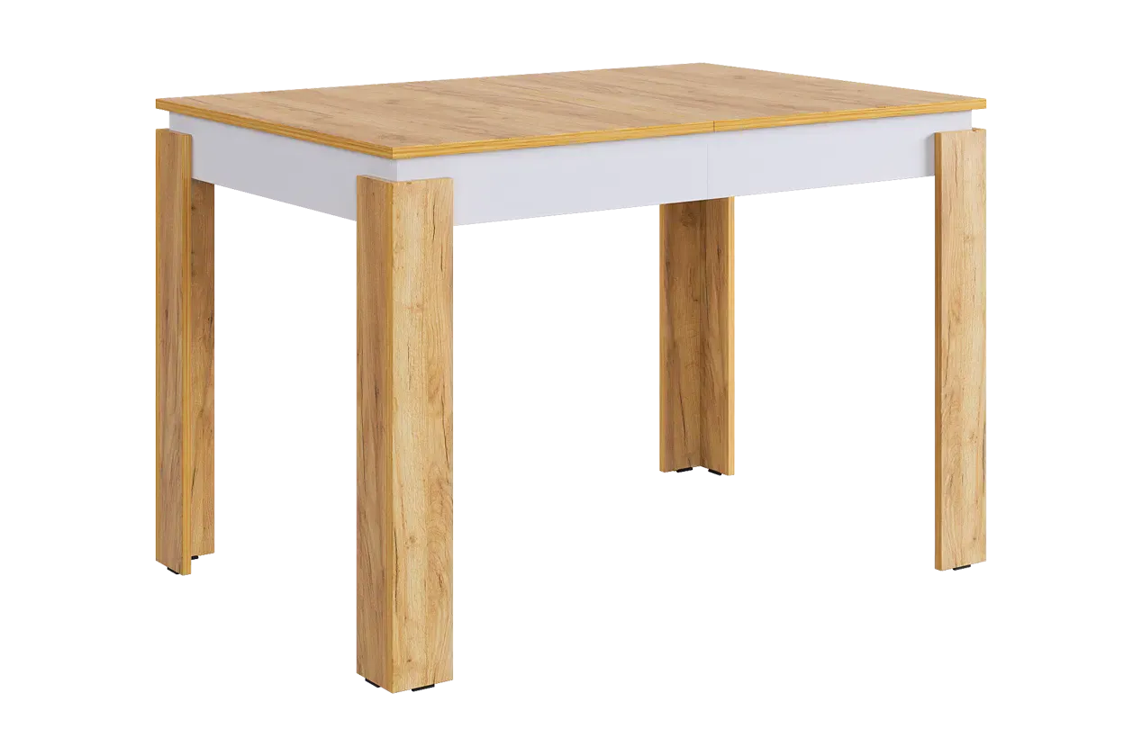 Стол обеденный раздвижной Гермес 2 дуб крафт золотой/белое дерево