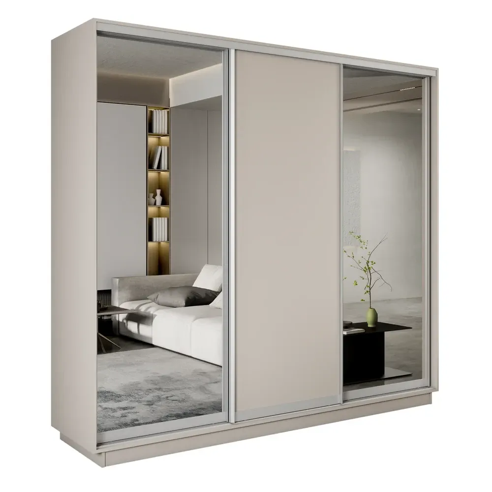 Шкаф-купе Экспресс трио (2 зеркала) 2100 Кашемир