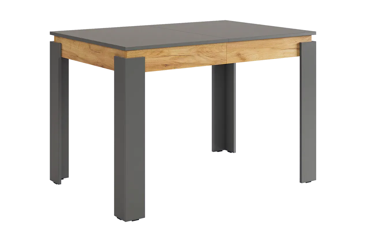 Стол обеденный раздвижной Гермес 2 графит/дуб крафт золотой