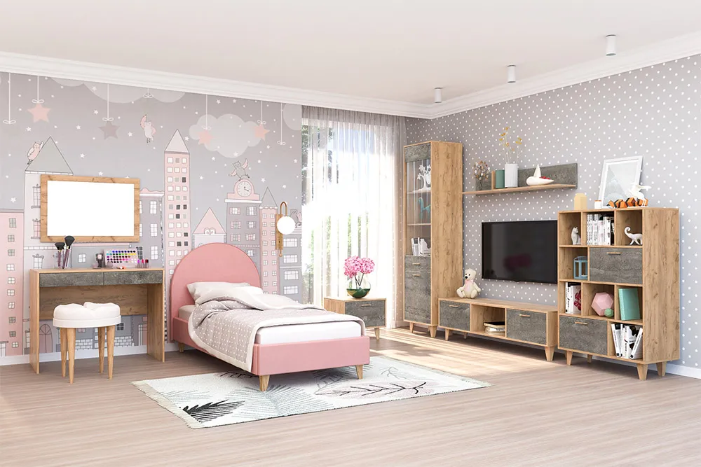 Детская ЭГО Дуб Крафт/Камень Темный  Вариант 7