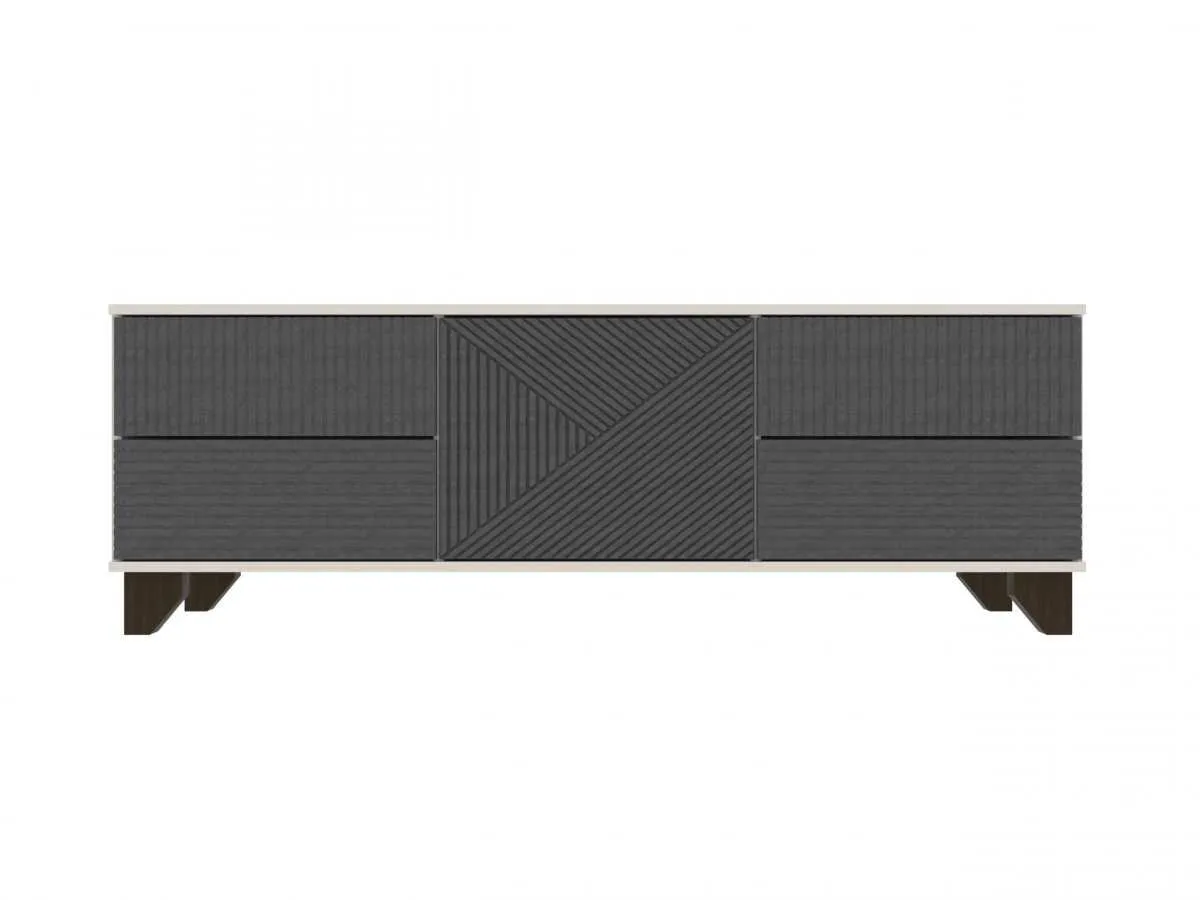 Тумба под ТВ Копенгаген с дверцей (Белый/серый графит)