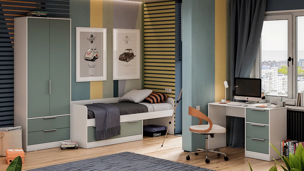 Набор детской мебели Марли стандартный Серо-голубой