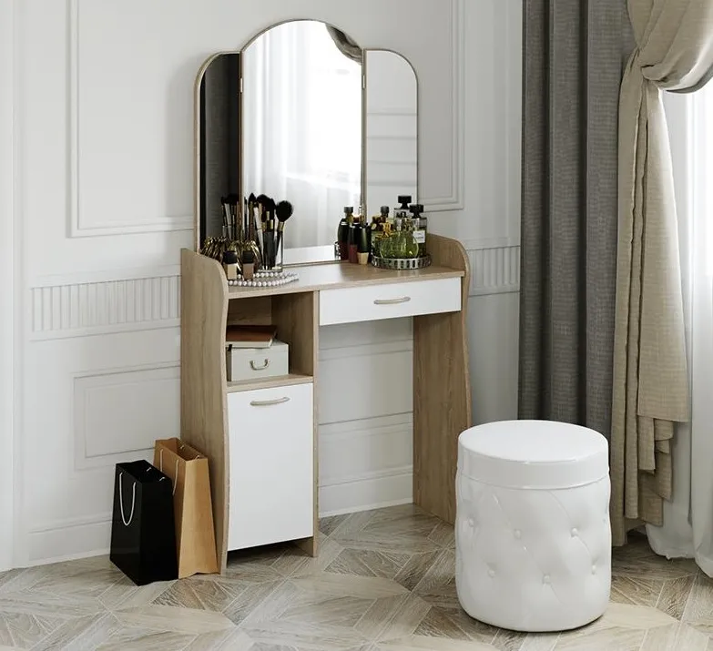 Стол туалетный София Т1 (Дуб сонома/Белый)