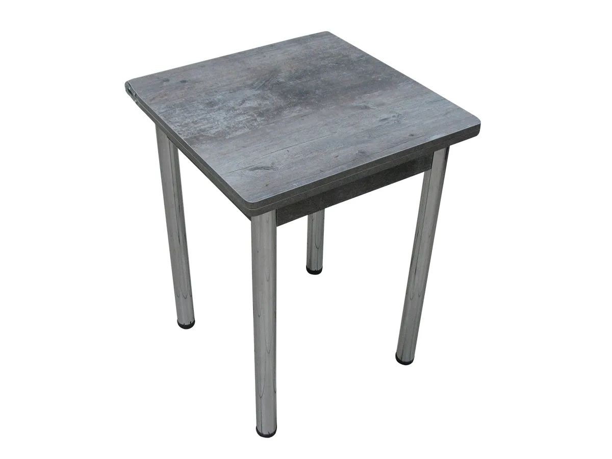 Стол Ломберный поворотно-раскладной 580*580 (штейн темный), ножки хром Стол Ломберный поворотно-раскладной 580*580 (штейн темный), ножки хром