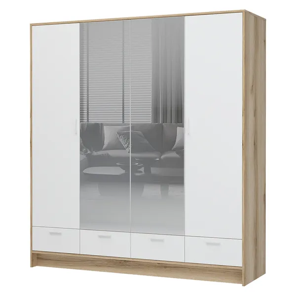 Шкаф 4-х створчатый с зеркалом Ирис ШК-04