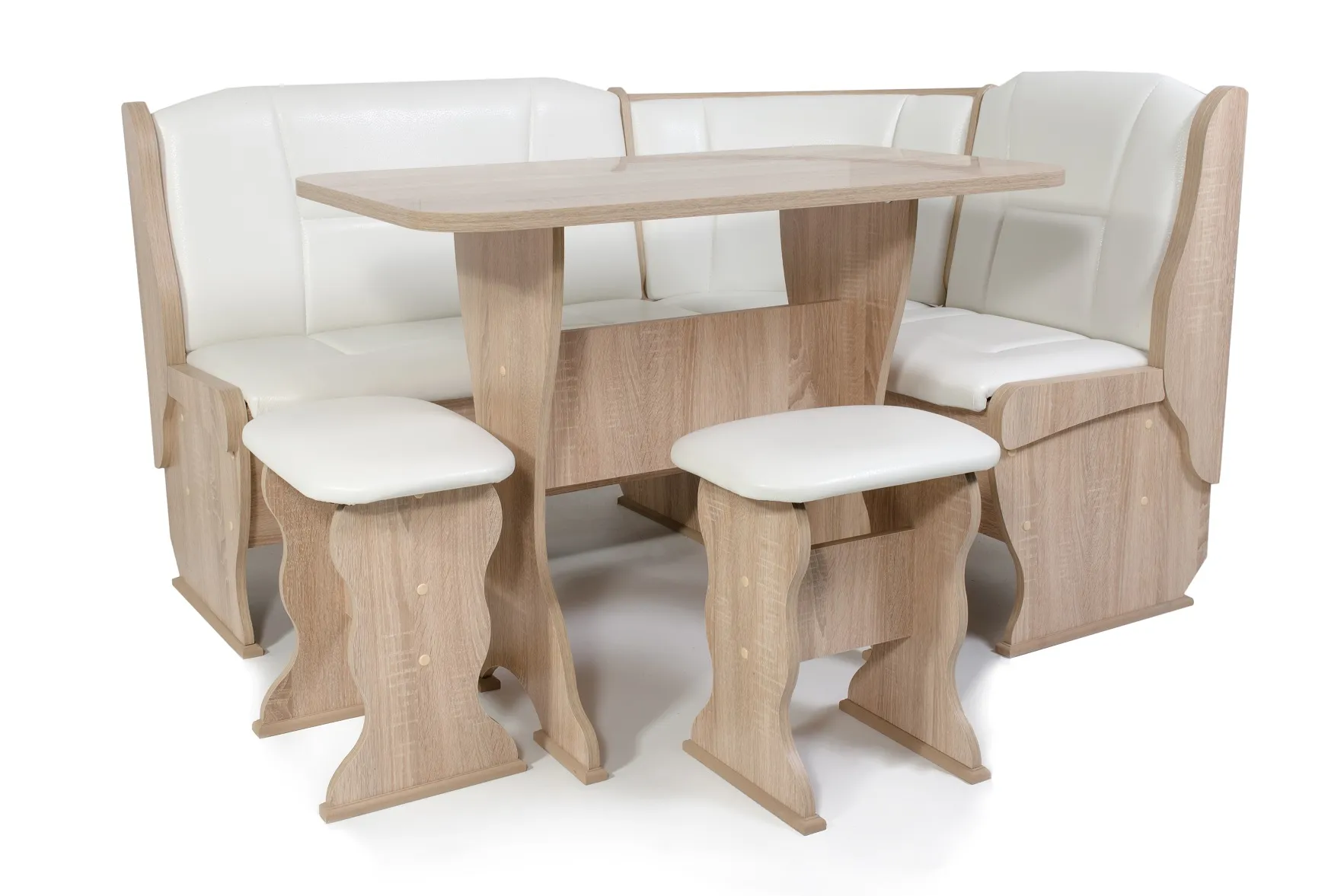 Кухонный уголок Орхидея (сонома/кожзам Милк)