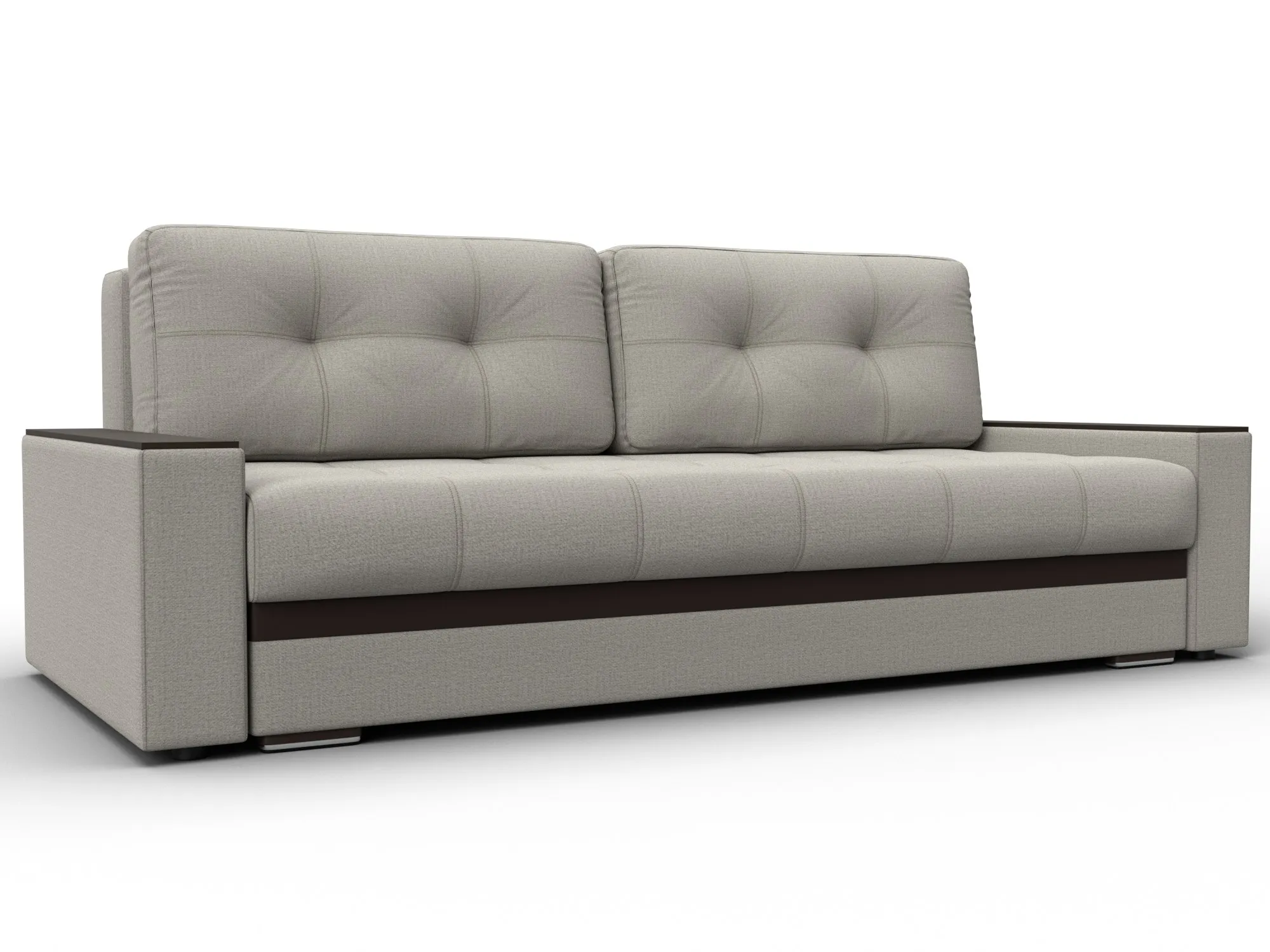 Диван прямой с декором Лига-096 НПБ ( Амур 02 Бежевый;Коричневый )