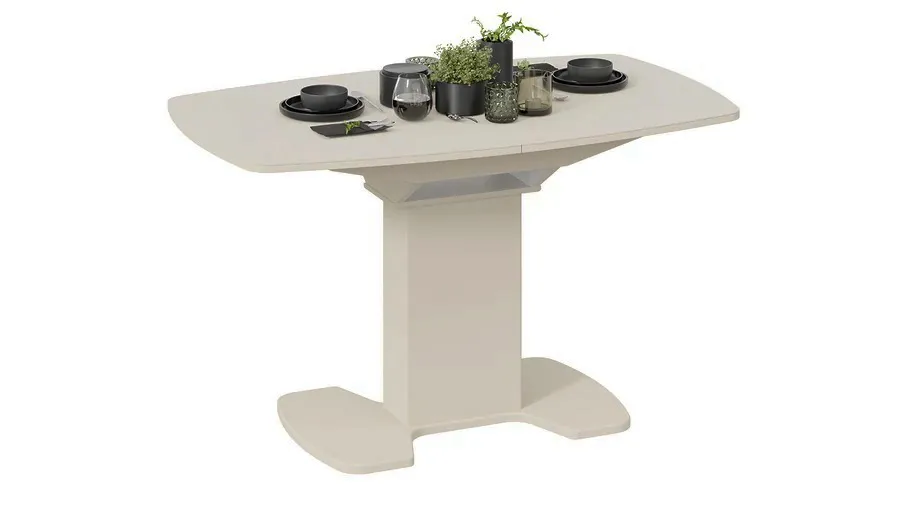 Стол обеденный Портофино - СМ(ТД)-105.02.11(1) Бежевое, Стекло бежевое матовое LUX