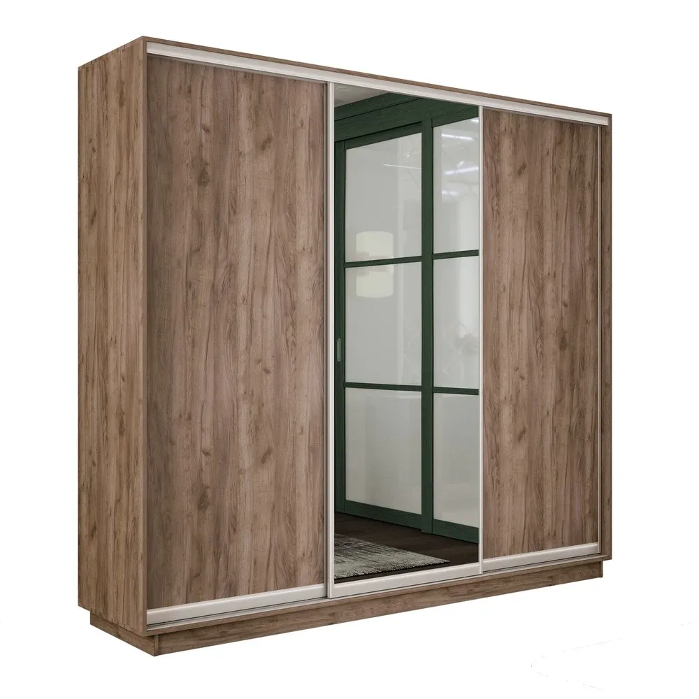 Шкаф-купе Экспресс трио 1 зеркало 2400 (Крафт табачный)