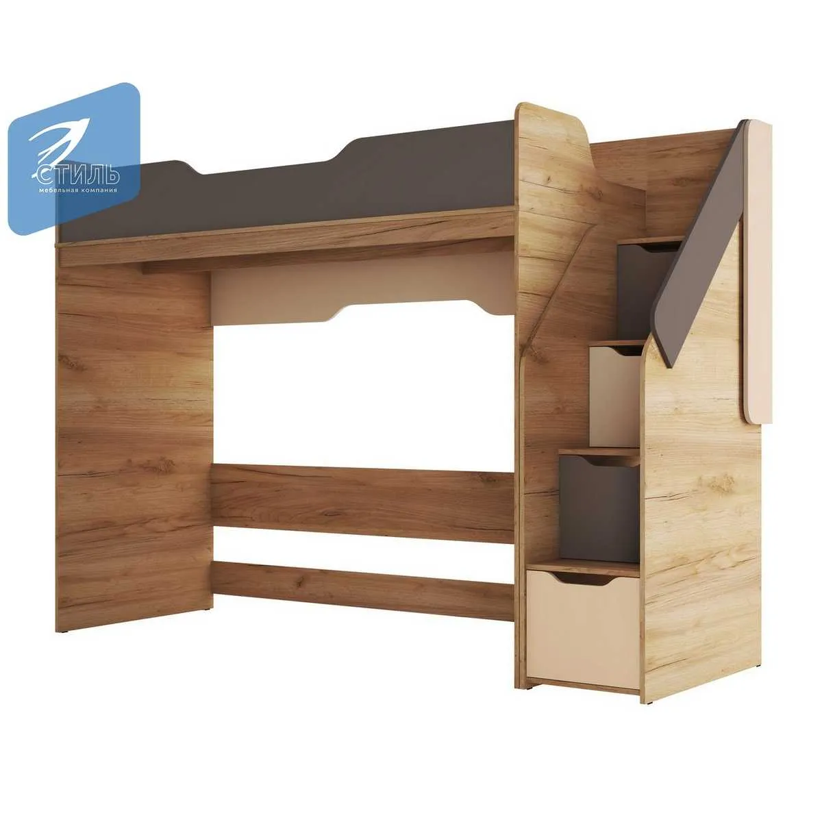 Кровать-чердак RICH КР-001 Миндаль