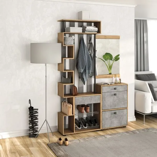 Прихожая Мини-Лайт Вариант 2 Дуб крафт золотой/ателье светлое