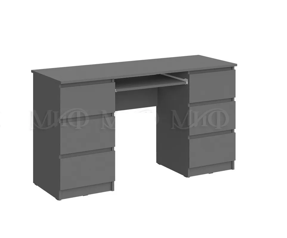 Стол компьютерный Челси 6 ящиков (графит)