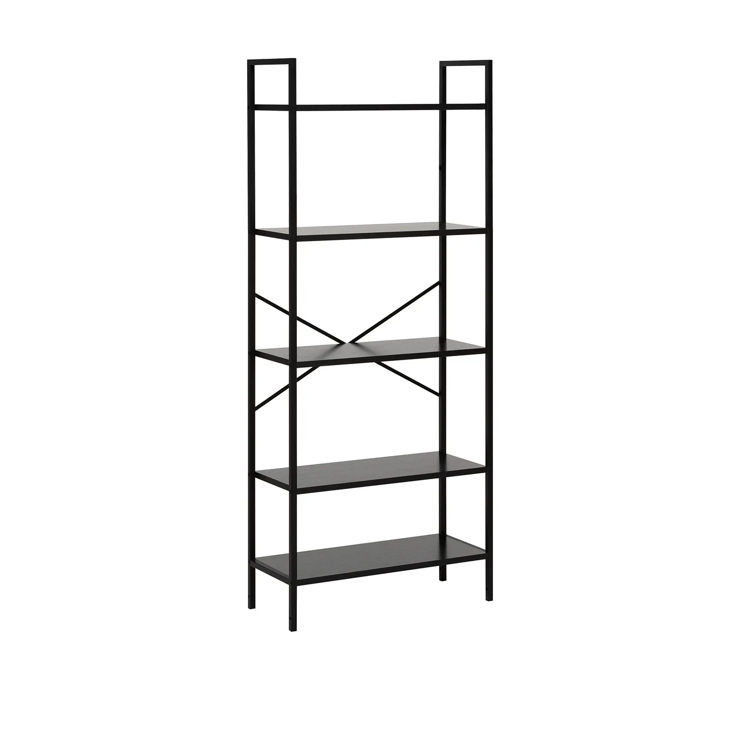 Стеллаж Leset Стилвуд 25 широкий, 5 полок (Чёрный/Чёрный)