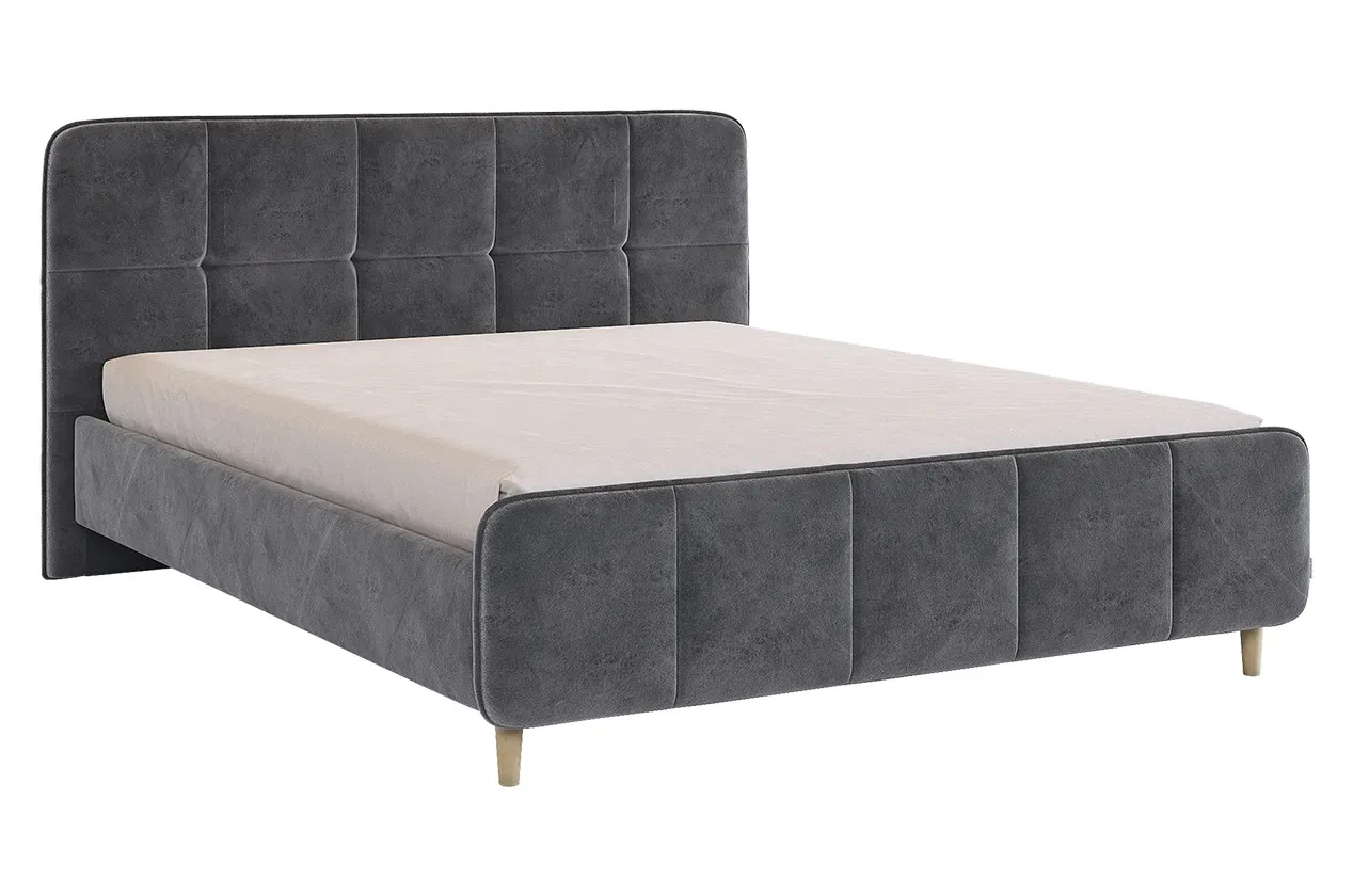 Кровать с основанием Грета 160х200 см грей алькантара Кровать с основанием Грета 160х200 см грей алькантара