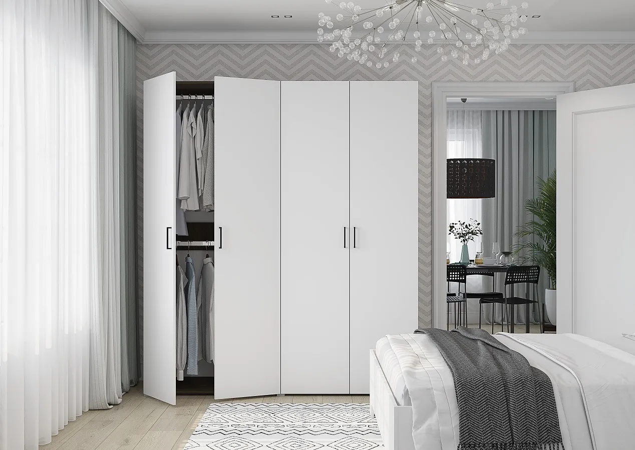 Шкаф Бостон 4-х створчатый 1800 (белый)