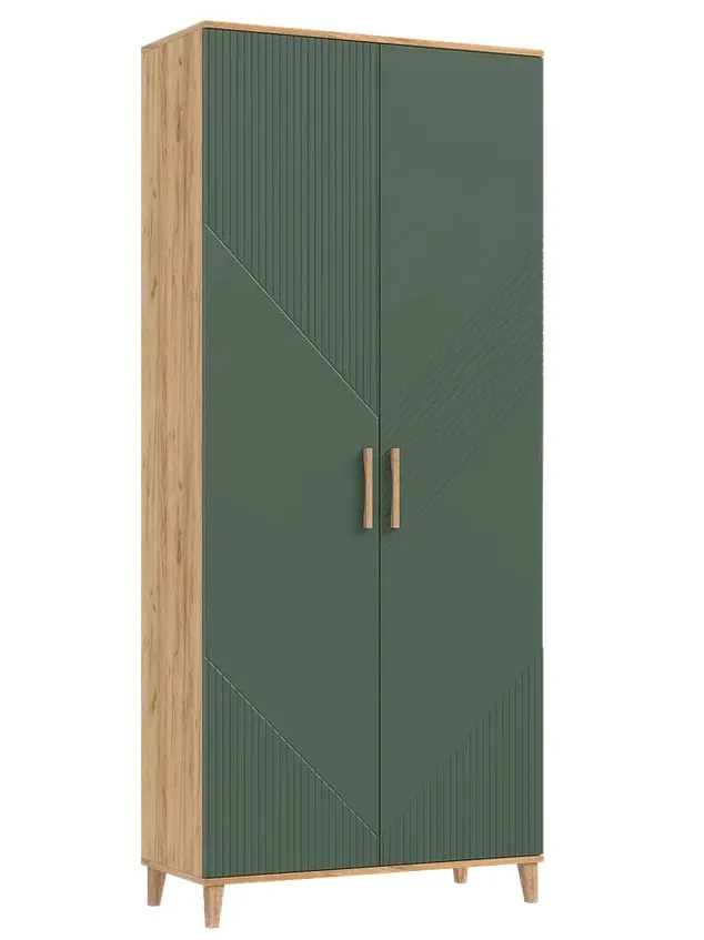 Шкаф Ирис для прихожей Браш Мени Грин/Дуб Крафт