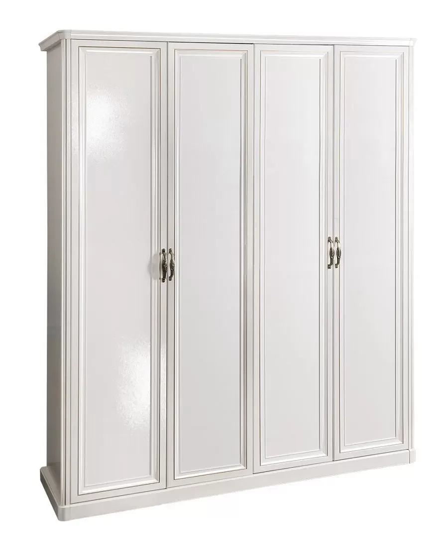 Шкаф Натали 4-дверный (2+2) без зеркал белый глянец