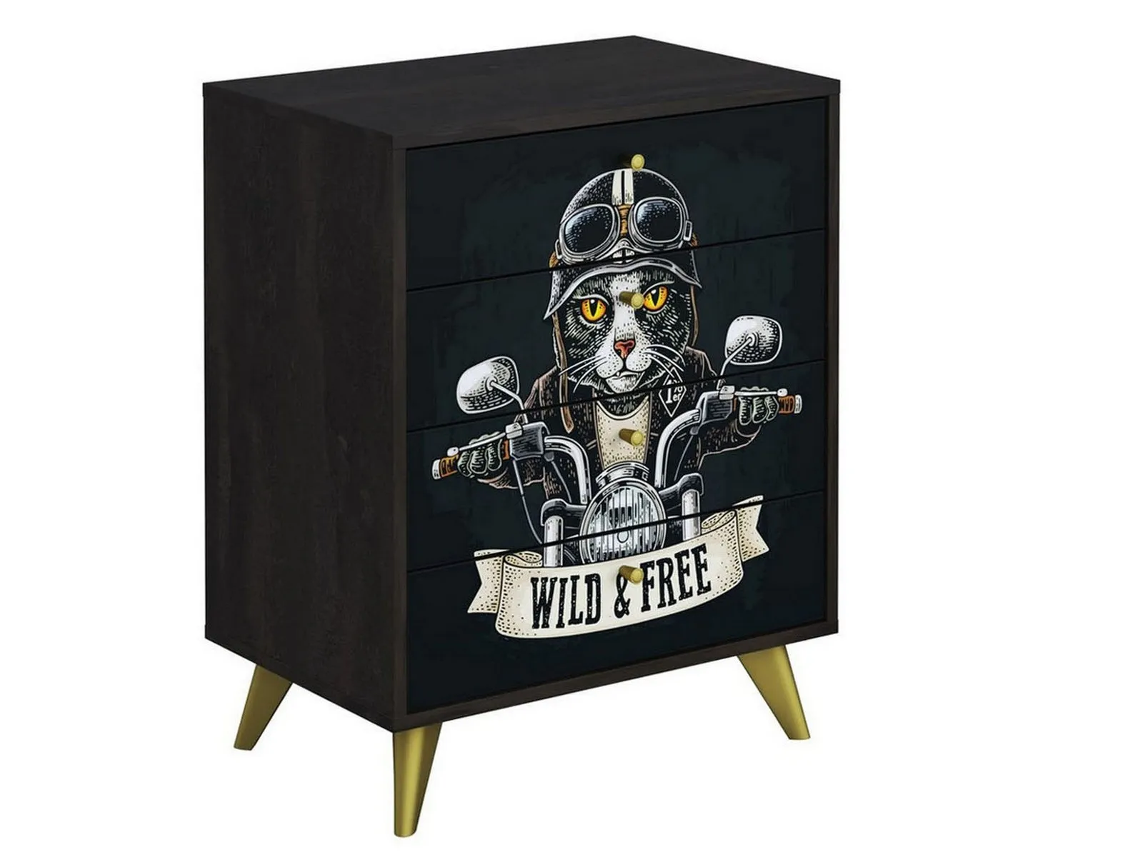 Комод Фьюжн Арт КМ-001 камень угольный/Biker cat Комод Фьюжн Арт КМ-001 камень угольный/Biker cat