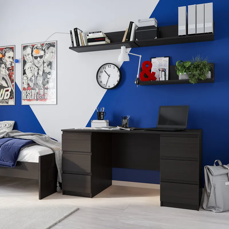 2.03.06.040.5 КАСТОР стол письменный 6 ящиков 151х65 RU Дуб Венге