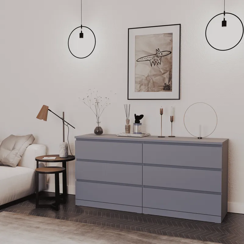 S01088 Варма 6Д комод 160х77х40, серый