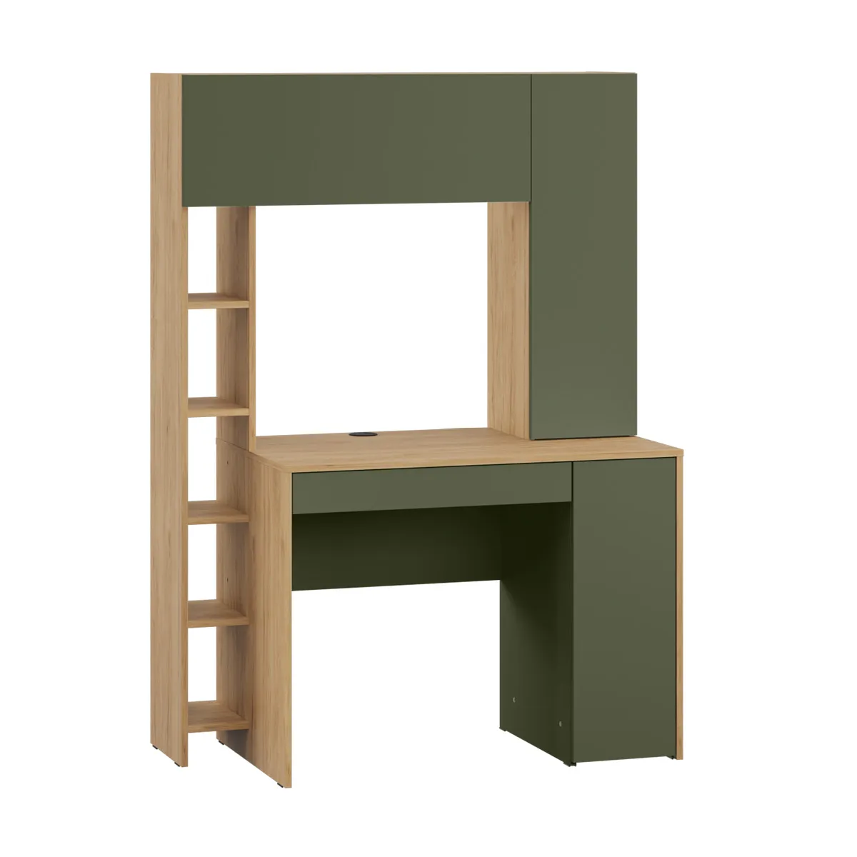 Стол компьютерный Комфорт 12.71 Гикори Натуральный, Дымчатый Зеленый  Стол компьютерный Комфорт 12.71 Гикори Натуральный, Дымчатый Зеленый