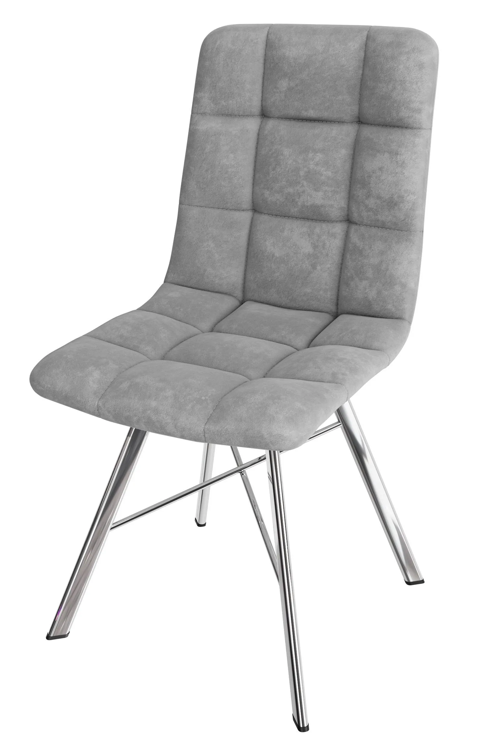 Стул Чили (велюр серый, ноги хром) Стул Чили (велюр серый, ноги хром)