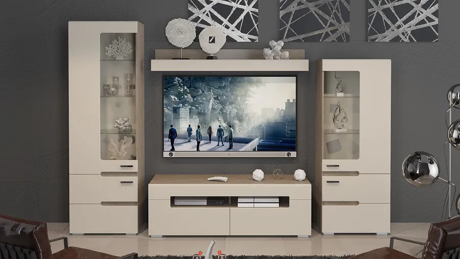 Набор мебели Фьюжн №1 - ГН-260.001 Бежевый, Дуб Сонома трюфель Набор мебели Фьюжн №1 - ГН-260.001 Бежевый, Дуб Сонома трюфель