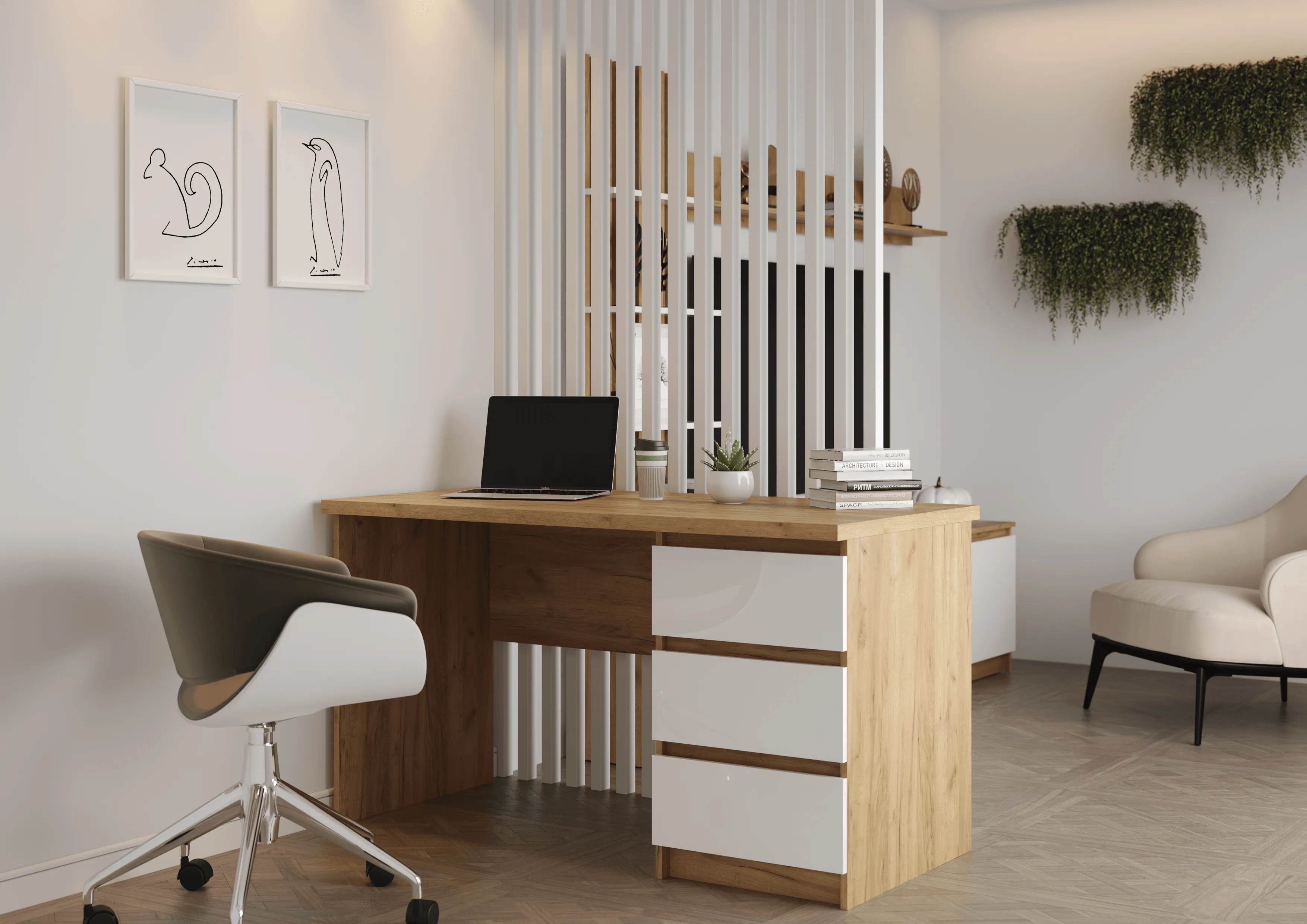 Стол письменный Бостон СП-001 (крафт золотой/Белый глянец) Стол письменный Бостон СП-001 (крафт золотой/Белый глянец)