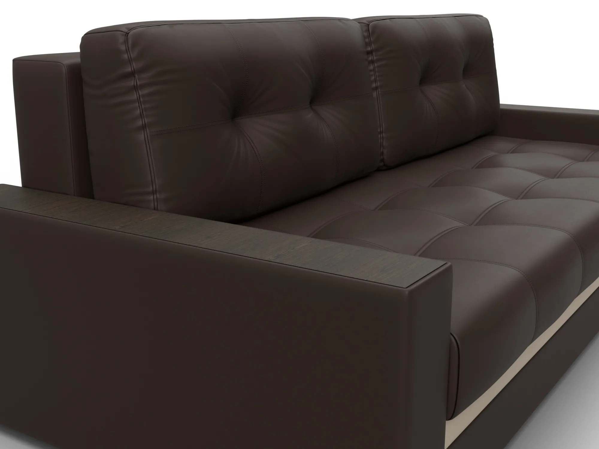 Диван прямой с декором Лига-096 НПБ ( Коричневый;Бежевый )