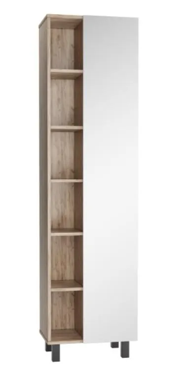 Пенал напольный Craft 50  без ящика с зеркалом Домино