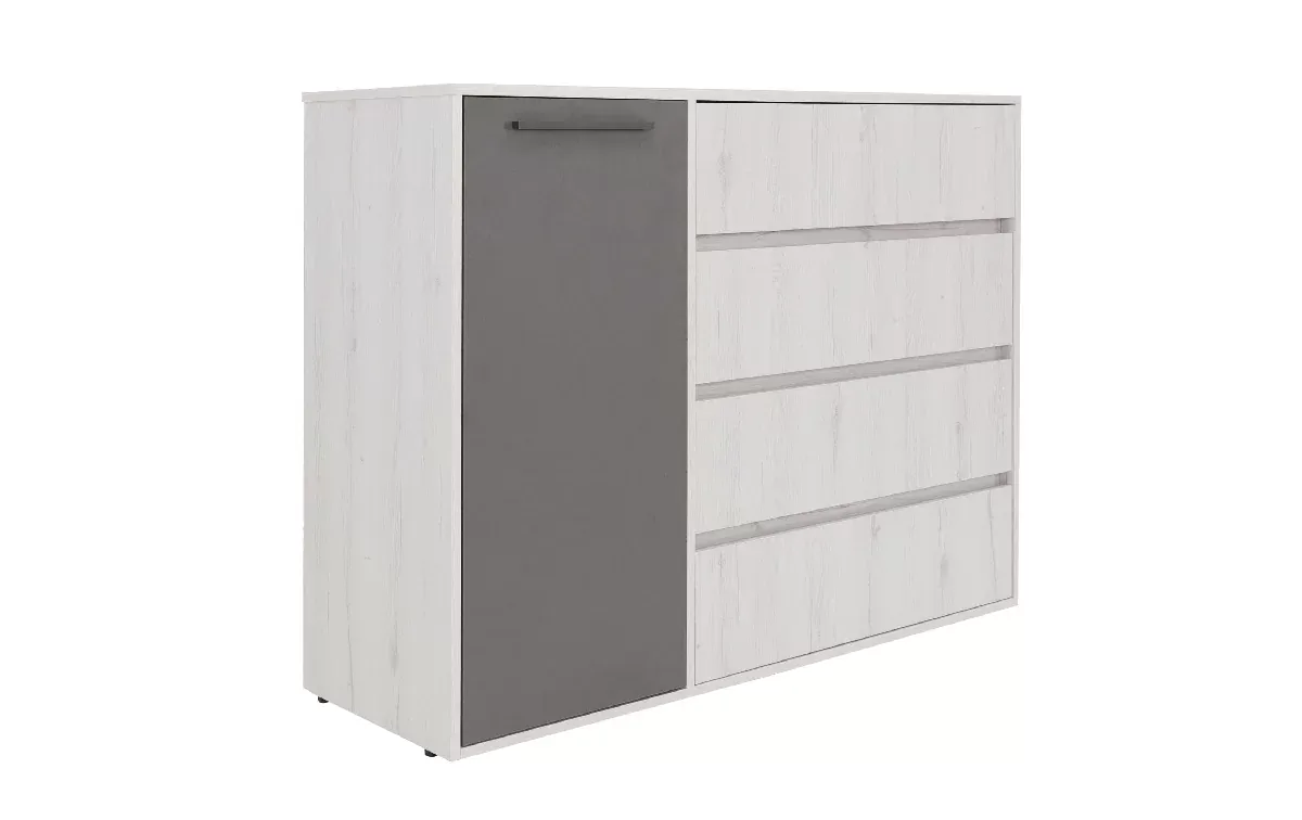 Комод Нильс 5 Дуб Эльза/Темно-Серый Лофт