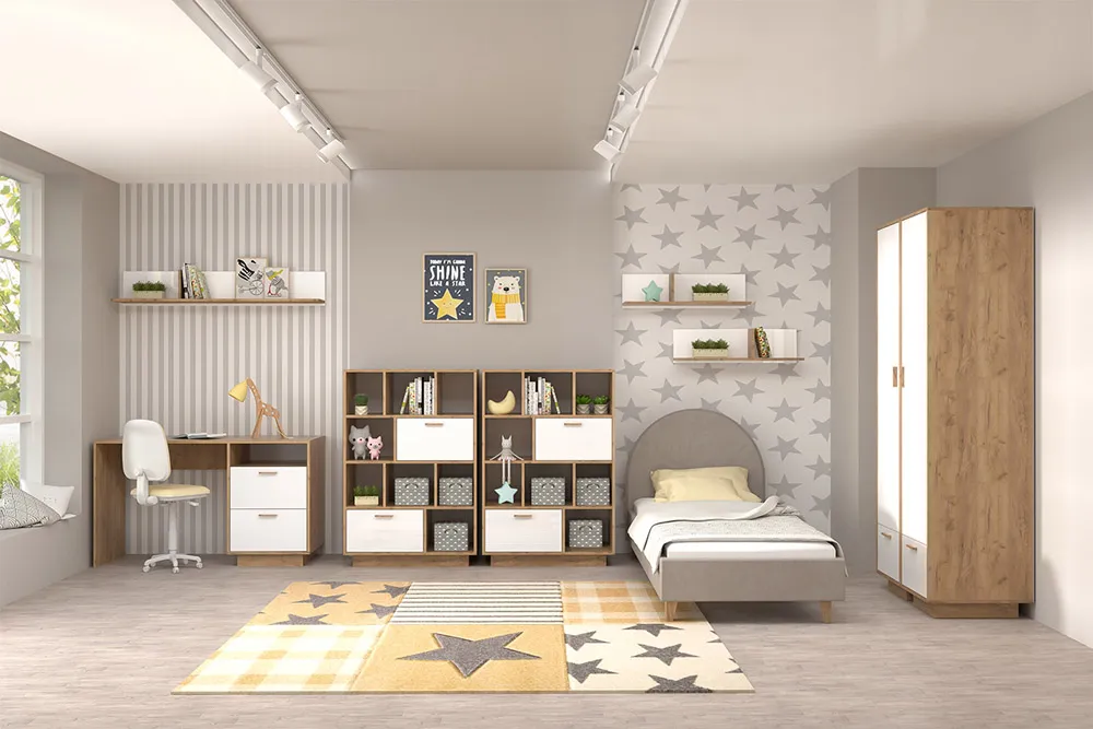 Модульная детская Дуб Крафт/Белый Глянец Вариант 1