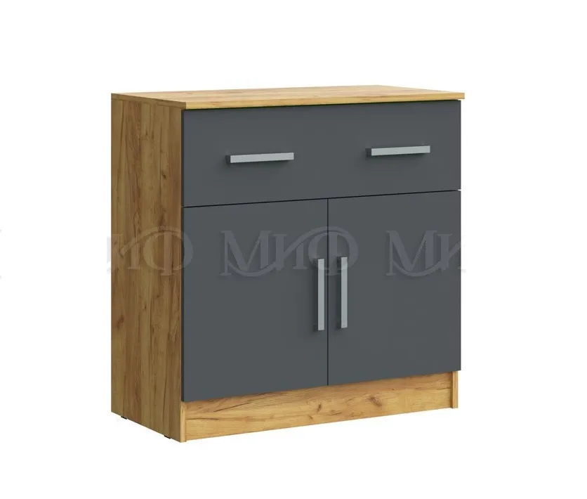 Комод Басямиф 1 ящик 2 двери (крафт золотой/графит)