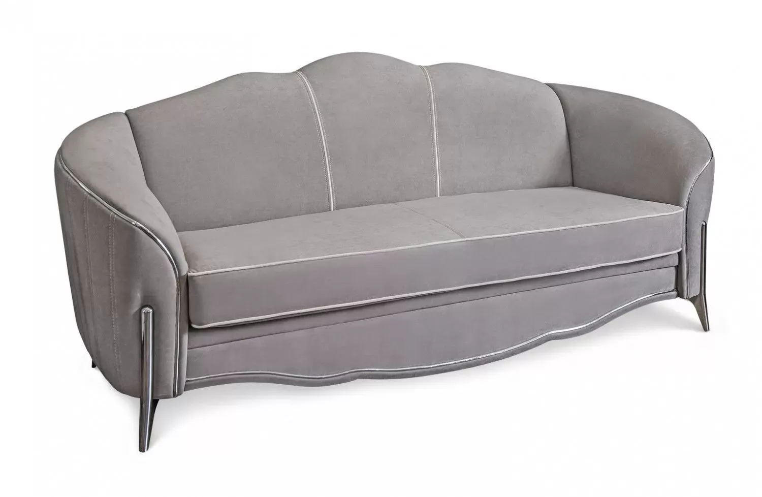 Диван Гравита 3х местный серый серебро