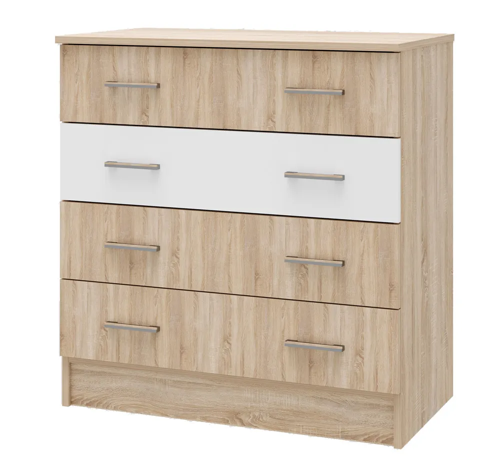 Комод К-800 Беатрис Сонома-Белый глянец