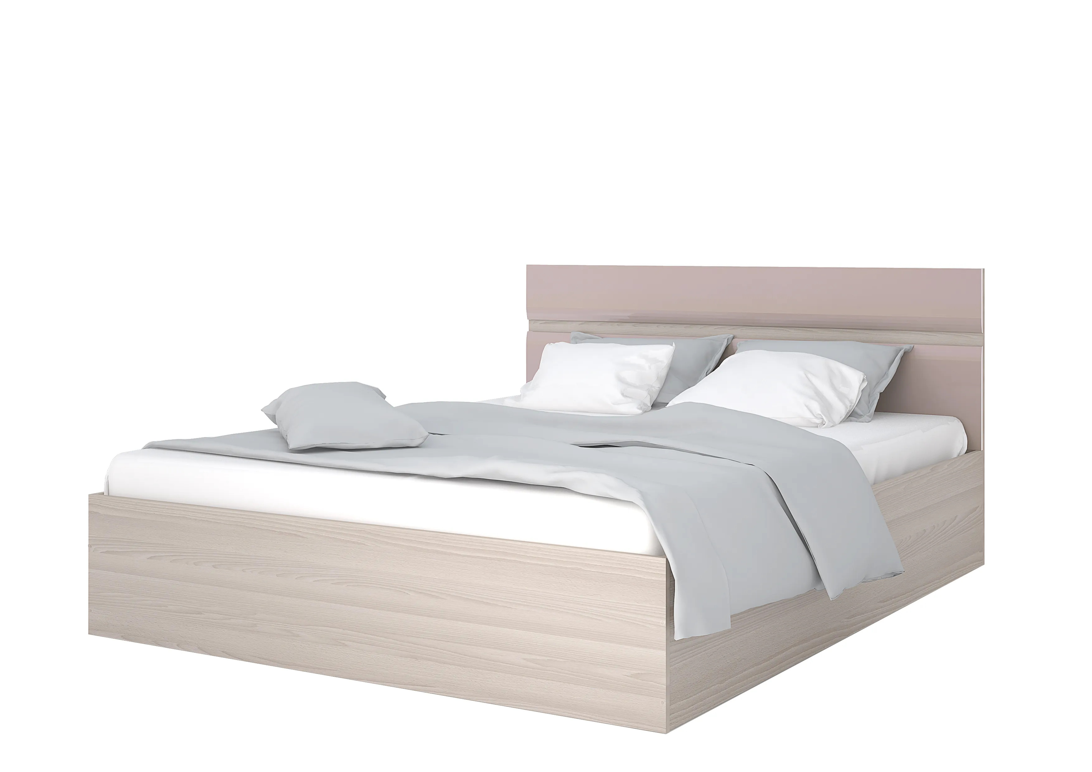 Кровать Ненси 1,4 с основанием (ясень/капучино глянец)
