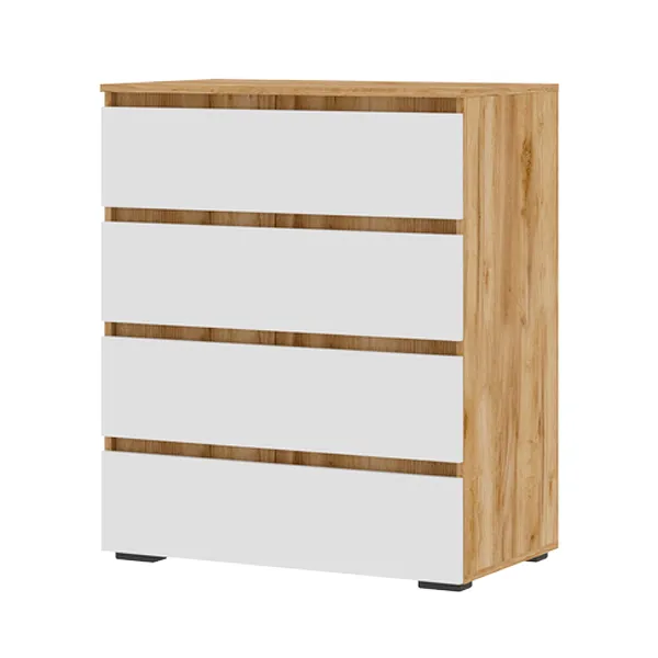 Комод Хелен КМ 02 802 4 ящика  (крафт золотой/белый) Комод Хелен КМ 02 802 4 ящика  (крафт золотой/белый)