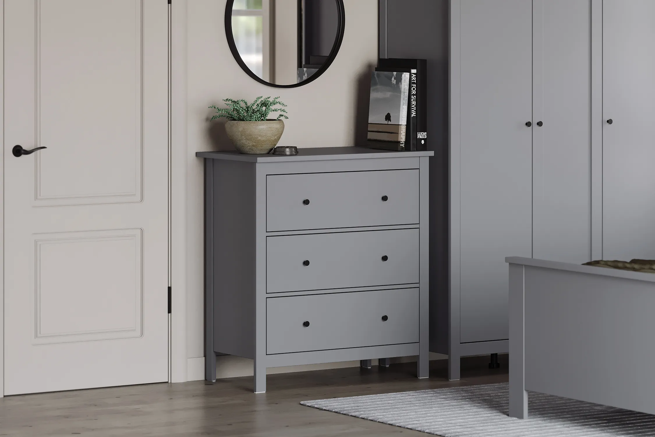 2.08.02.020.4 САГА комод 3 ящика серый 2.08.02.020.4 САГА комод 3 ящика серый