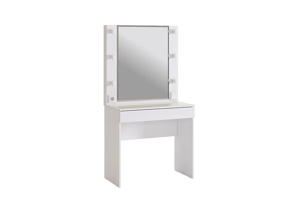 Трюмо Гламур белый/белый глянец