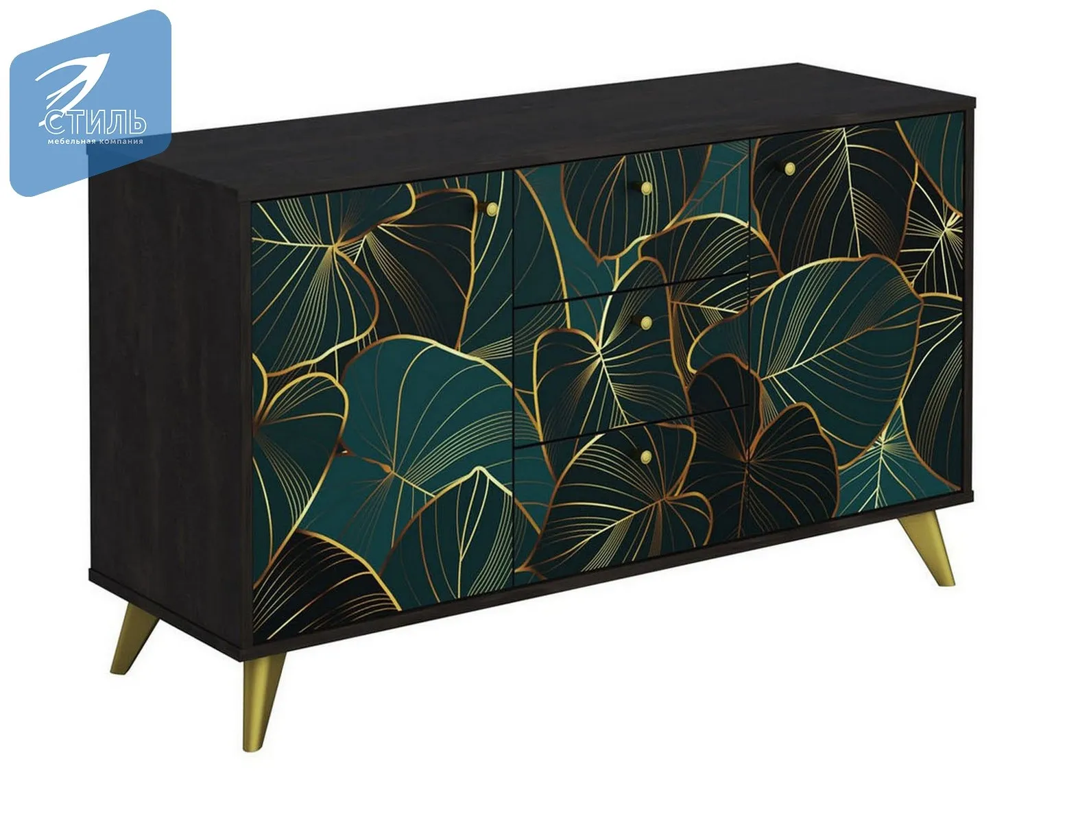 Комод Фьюжн Арт КМ-003 камень угольный/Tropical Комод Фьюжн Арт КМ-003 камень угольный/Tropical