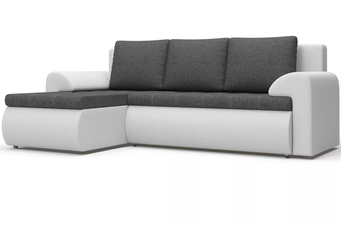 Угловой диван Цезарь (левый) Белый, Серый