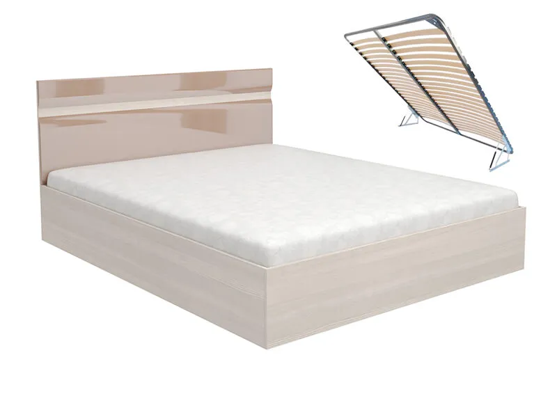 Кровать Ненси 1,6 с подъемным механизмом (ясень/капучино глянец) Кровать Ненси 1,6 с подъемным механизмом (ясень/капучино глянец)