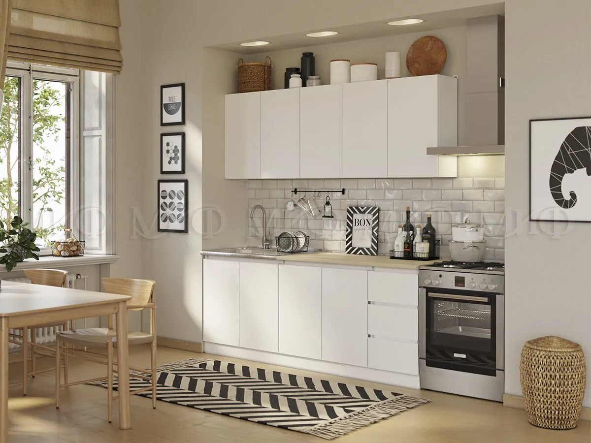 Кухонный гарнитур Челси 2,0 (белый/белый, сонома)